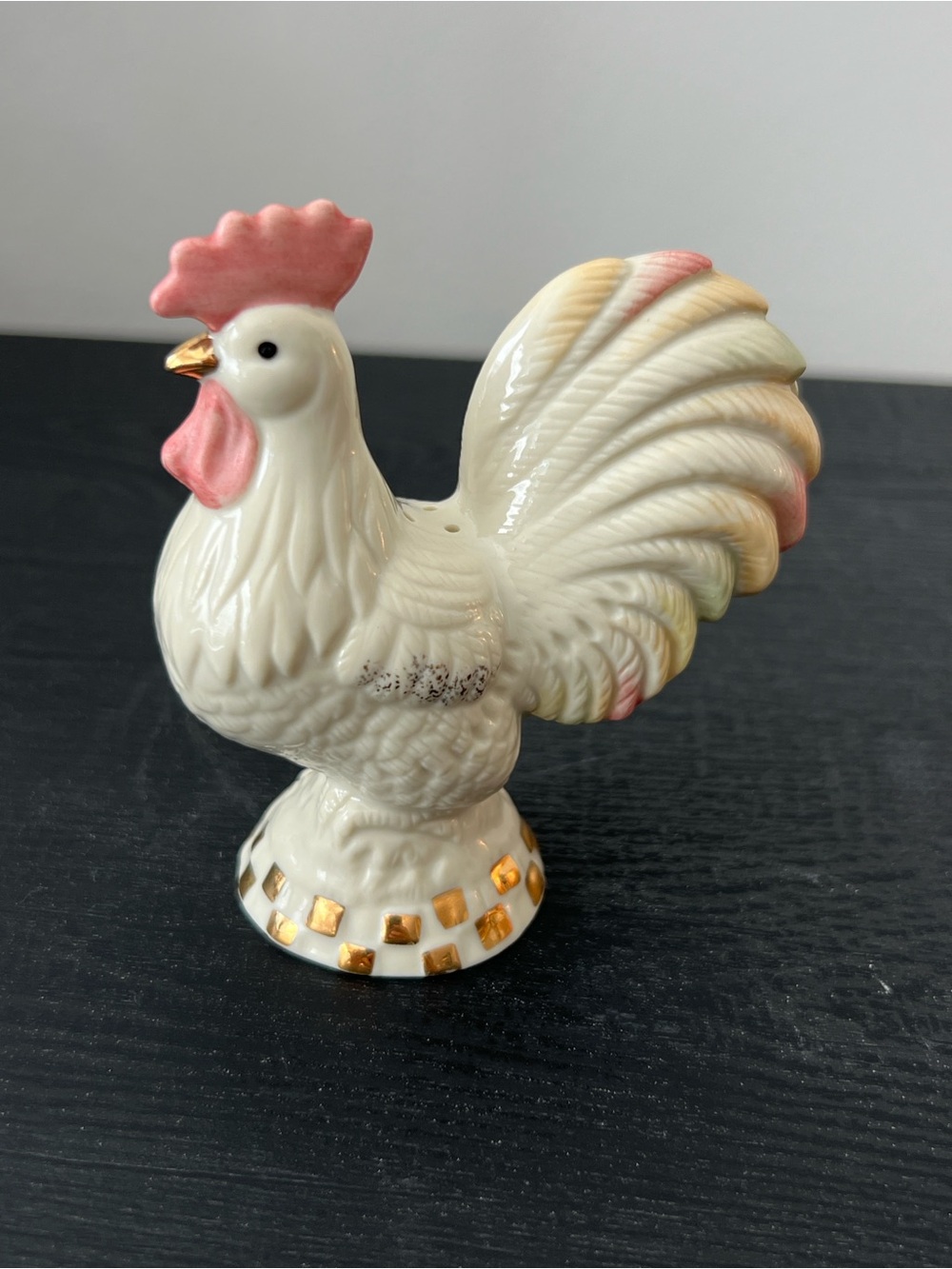 Lenox Porcelain Rooster Salt Shaker with Gold Accents Rise ‘N’ Shine Collection